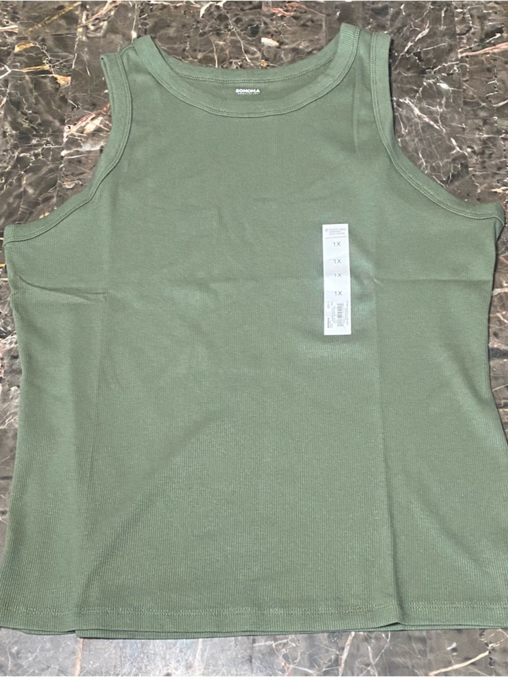 Women's Sonoma Goods For Life® High Neck Layering Tank Top in Olive Green